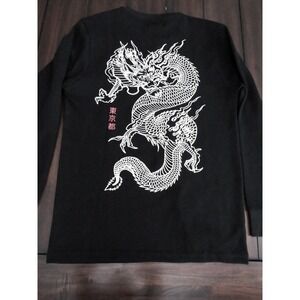 NWT Brandmakers Waffle Knit Long Sleeve Emboidered Winged Mythical Creature M